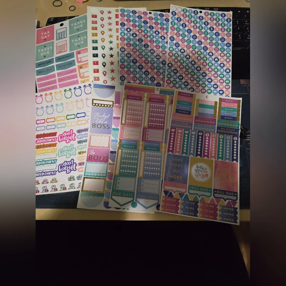 Colorful Planner Stickers Set - Finance/Budget